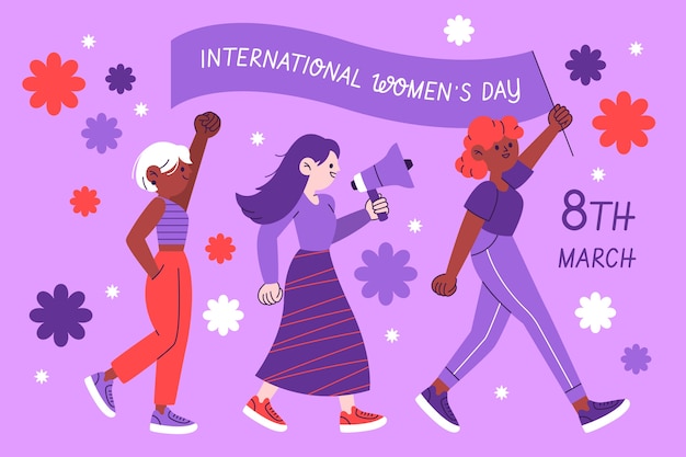 Flat international women's day illustration