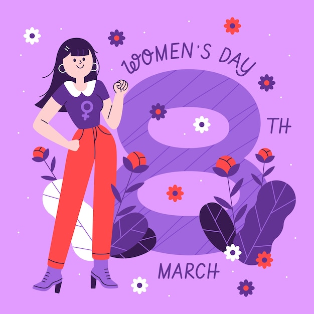 Vector flat international women's day illustration