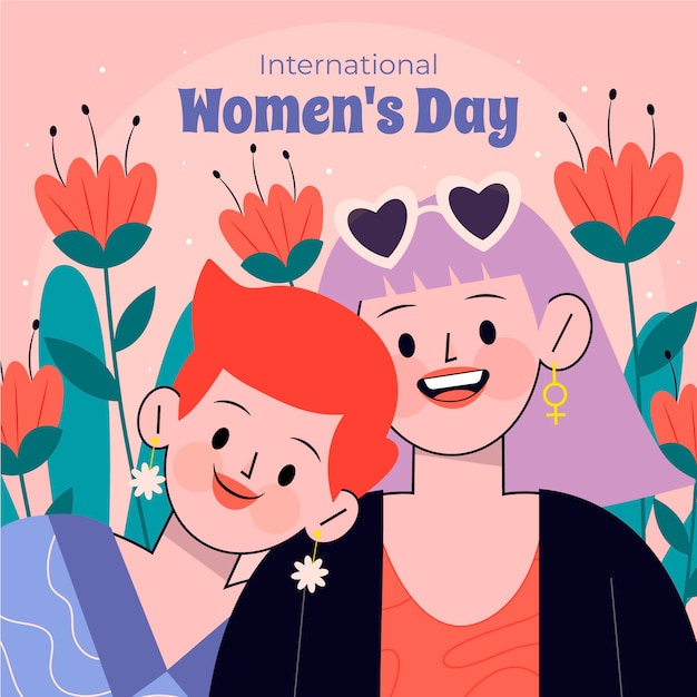 Vector flat international women's day illustration