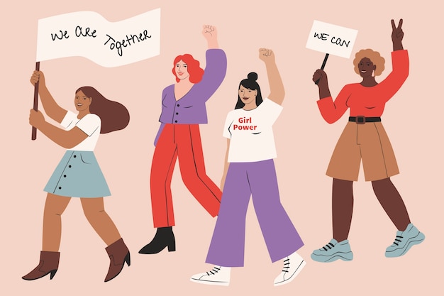 Vector flat international women's day illustration