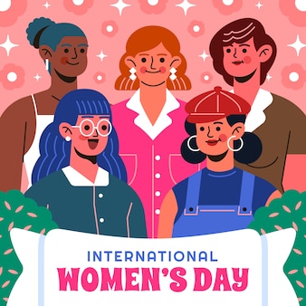 Illustrazione della giornata internazionale della donna piatta