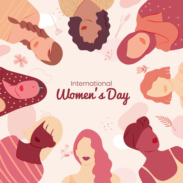 Flat international women's day illustration