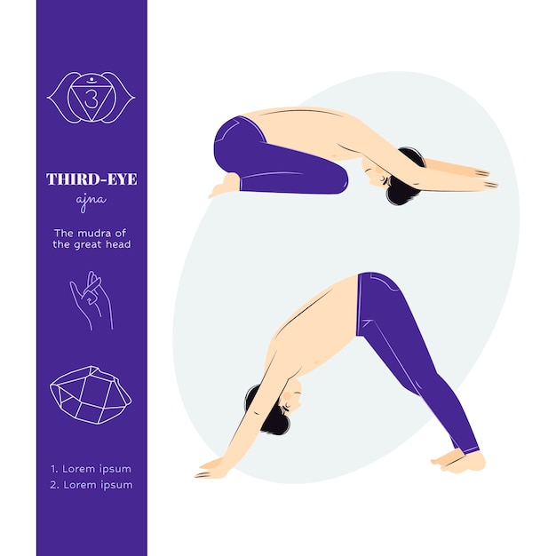 Flat international yoga day illustration