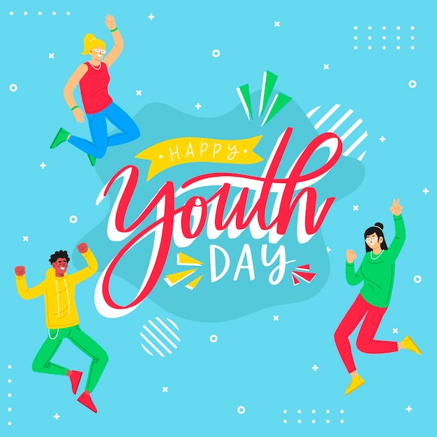 Flat international youth day illustration