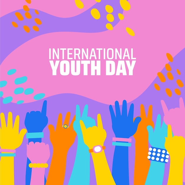 Flat international youth day illustration