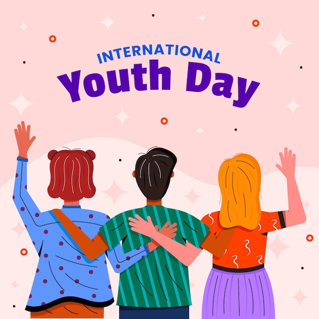 Vector flat international youth day illustration