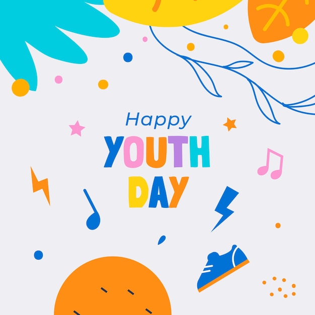 Vector flat international youth day illustration