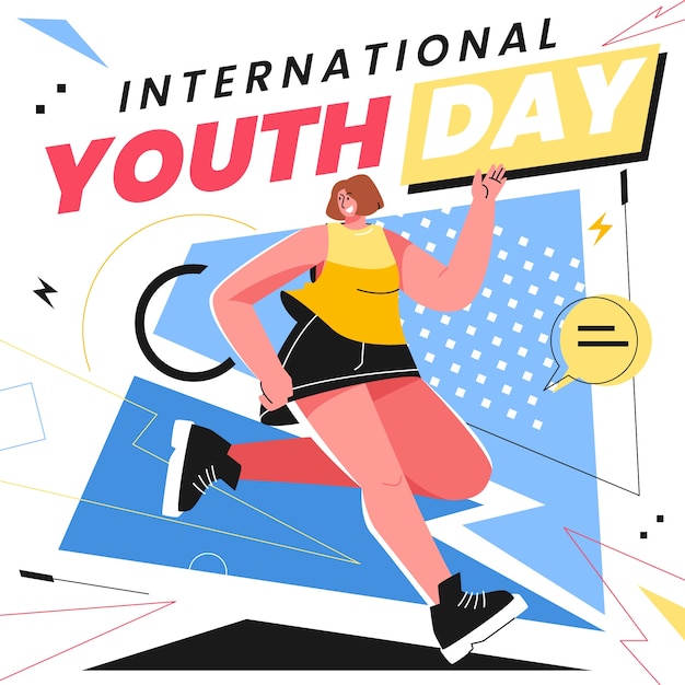 Flat international youth day illustration