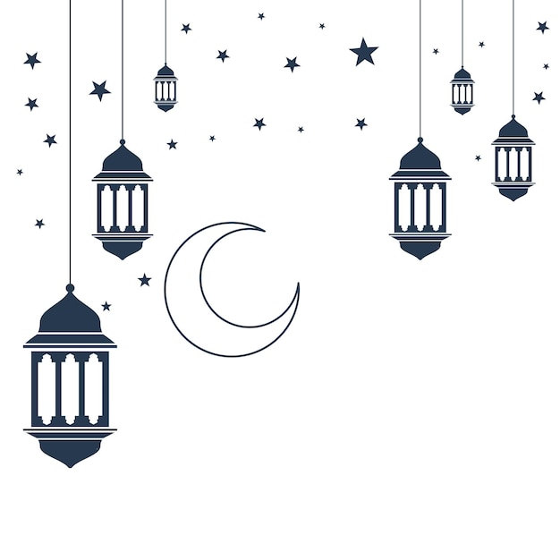 Vector flat islamic lantern ornament