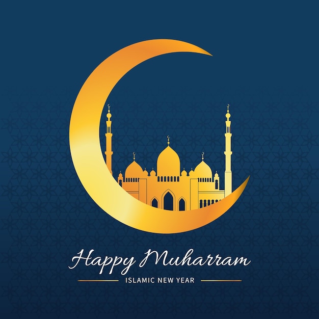 Flat islamic new year concept