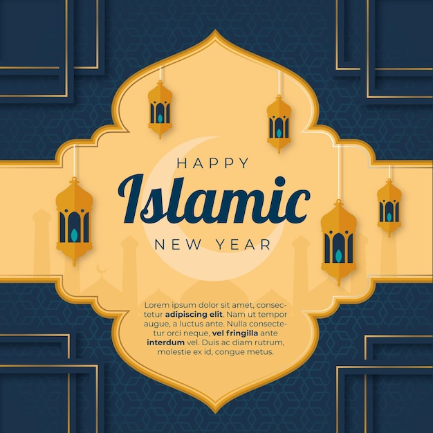 Flat islamic new year illustration