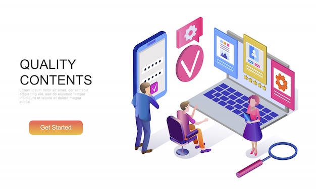 Flat isometric concept of Quality Content
