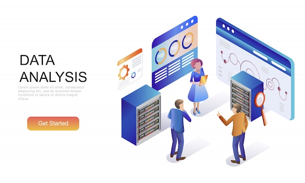 Flat isometrisch concept van auditing, data-analyse