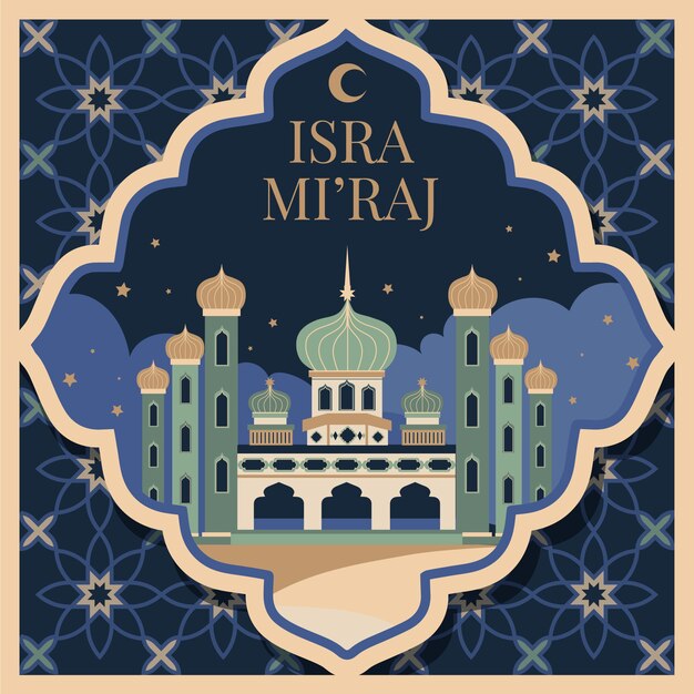 Flat isra miraj illustration