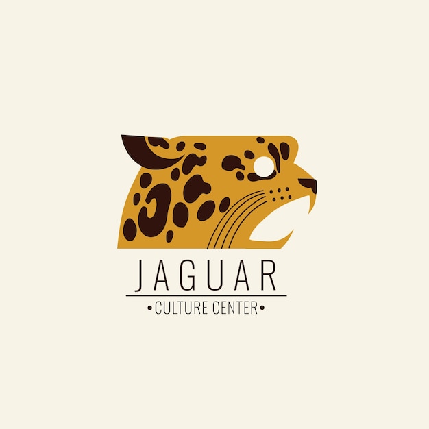 Vettore modello di logo jaguar piatto