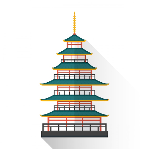  flat japan multistory pagoda  icon