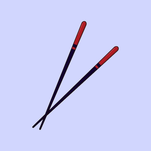 Flat japanese chopstick vector illustration icon food chopsticks