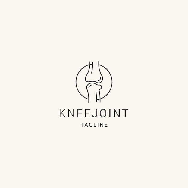 整形外科関節のフラットジョイント膝骨ロゴ