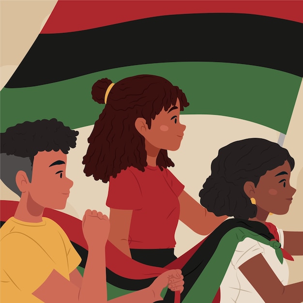 Flat juneteenth celebration illustration