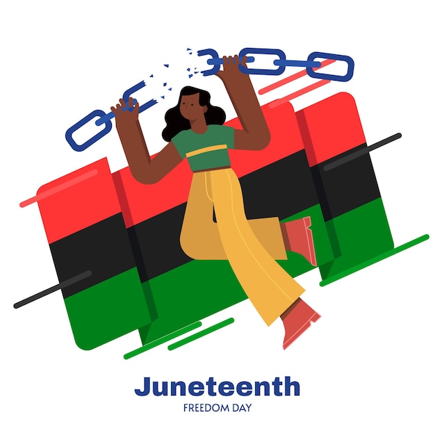 Flat juneteenth illustratie