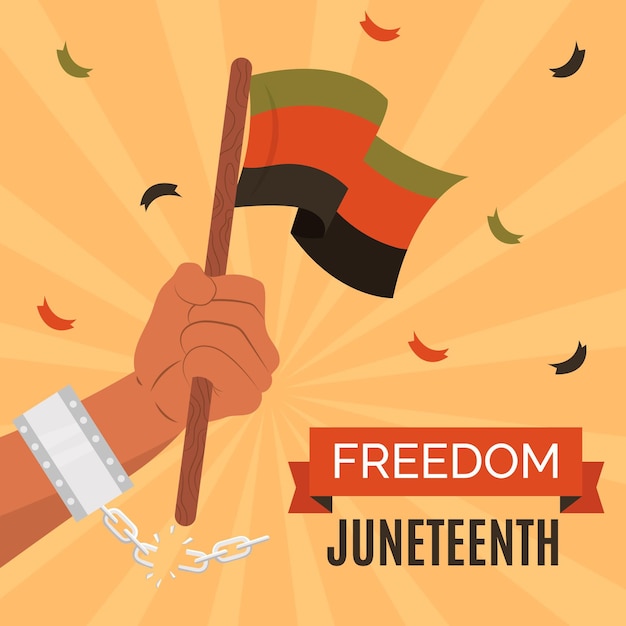 Flat juneteenth viering illustratie