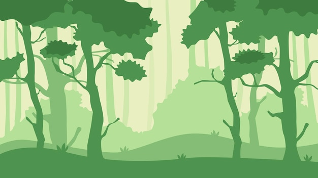 flat jungle background nature forest Free Vector banner design