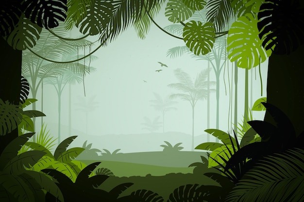 Vector flat jungle background