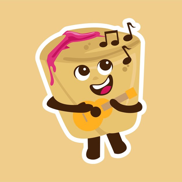 Flat kawaii cute raspberry popover mascot character