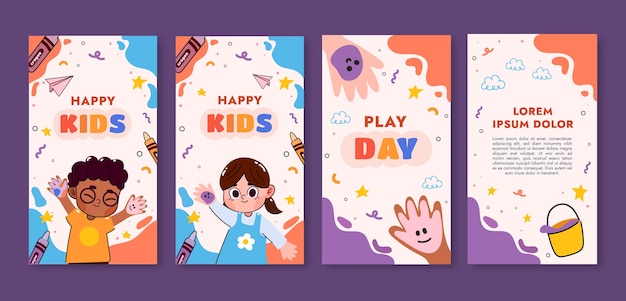 Flat kids entertainment instagram stories collection