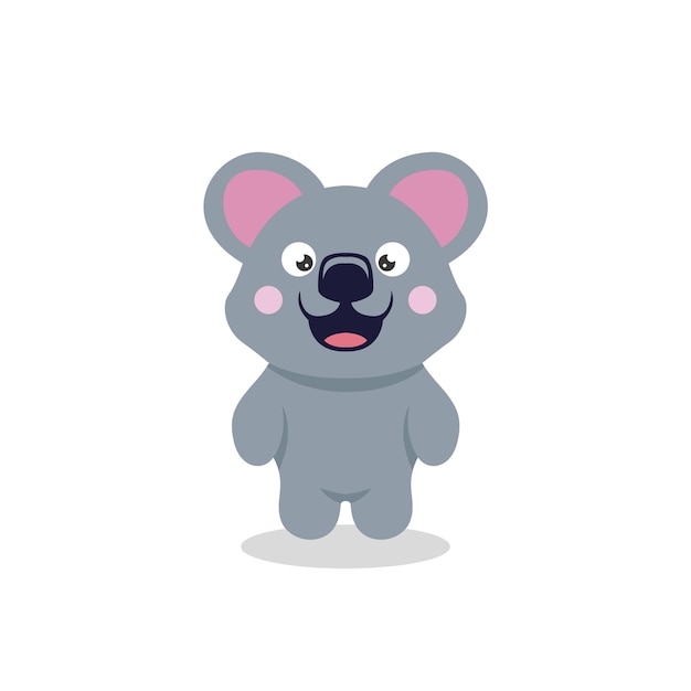 Flat koala cartoon cute vector kids