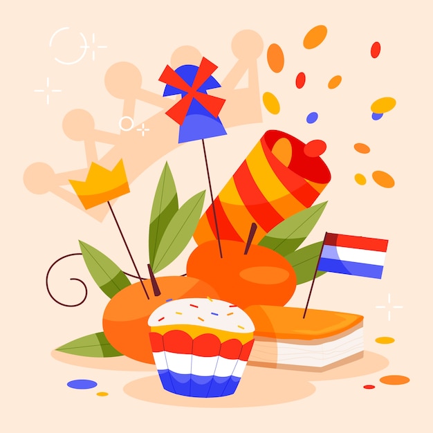 Flat koningsdag illustration