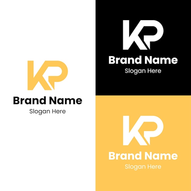 Vector flat kp logo letter design template