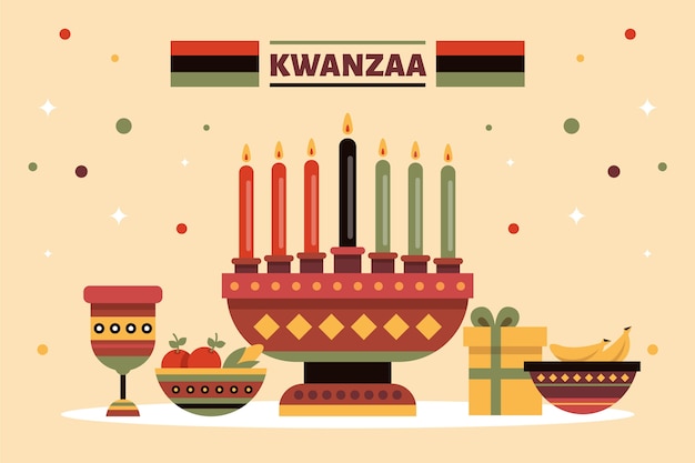 Flat kwanzaa background