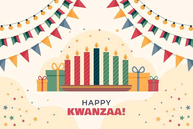 Flat kwanzaa background