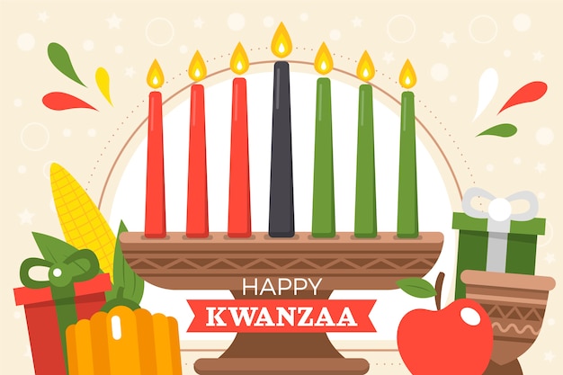 플랫 Kwanzaa 배경