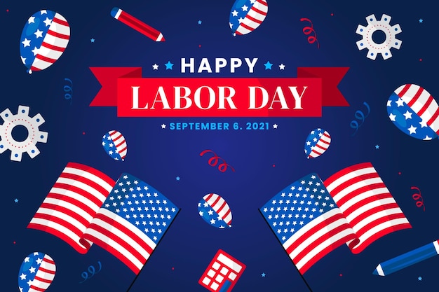 Vector flat labor day background