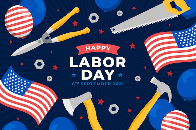 Vector flat labor day background