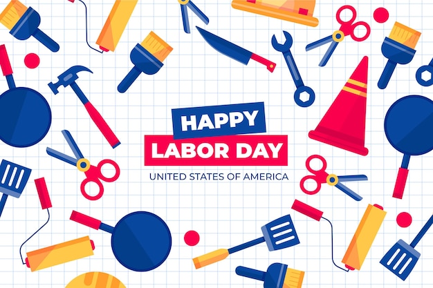 Vector flat labor day background