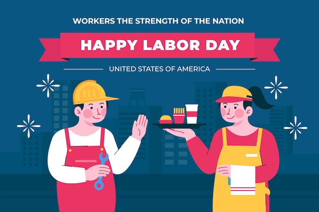 Vector flat labor day background