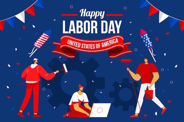 Vector flat labor day background