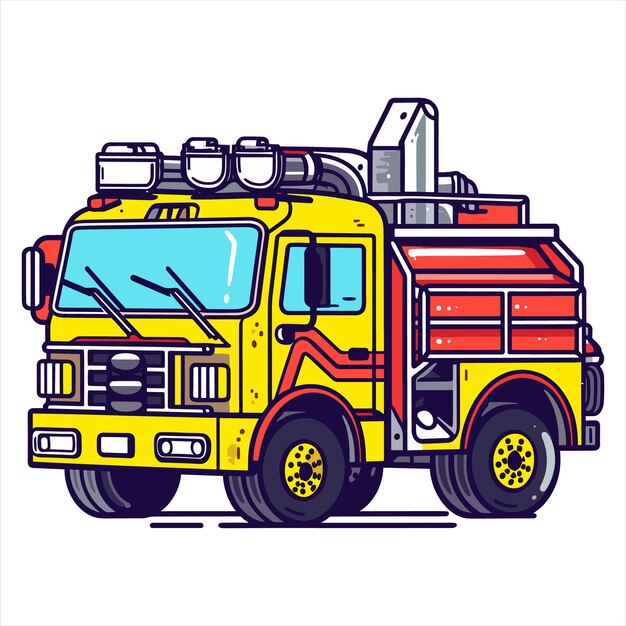 Flat labor trucks vector illustration