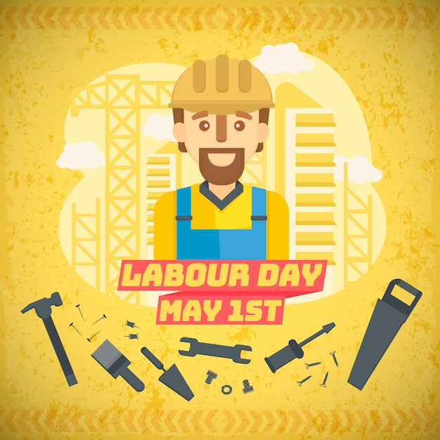 Vector flat labour day background