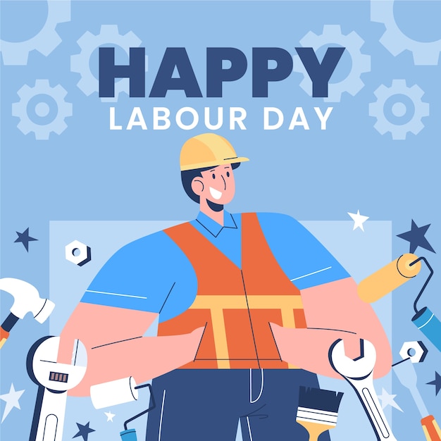 Vector flat labour day background