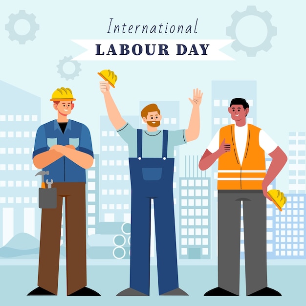 Flat labour day background