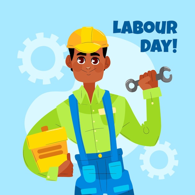 flat labour day background