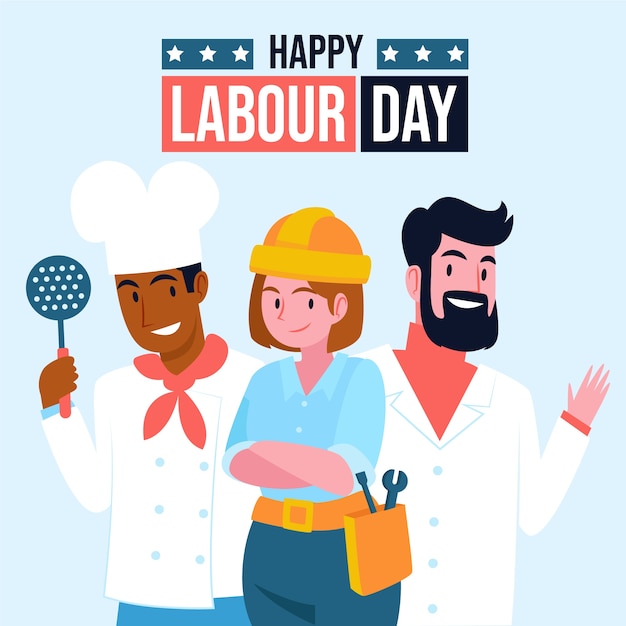 Flat labour day background