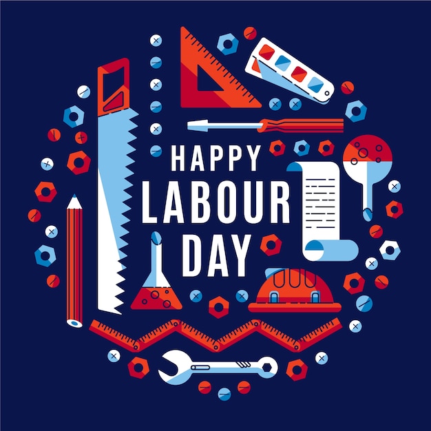 Vector flat labour day concept