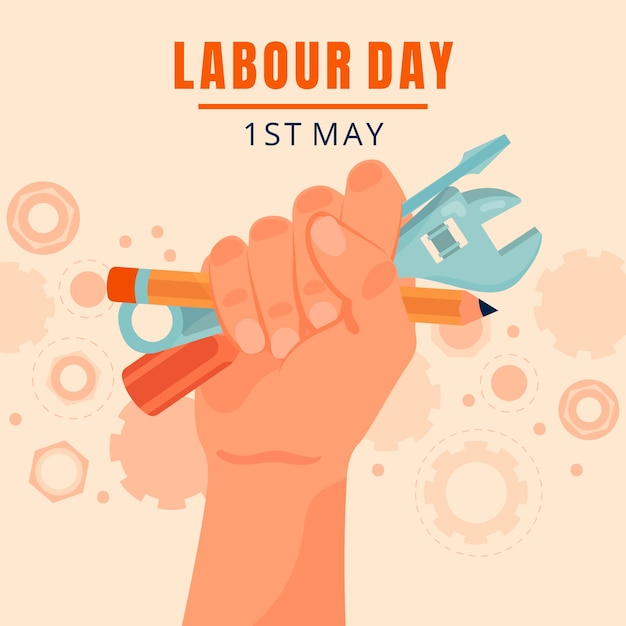 Flat labour day illustration