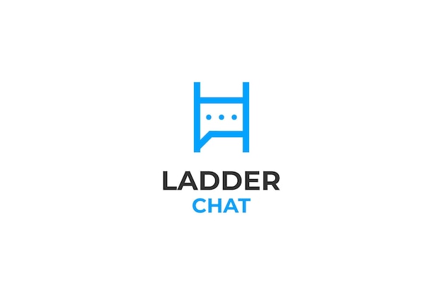 Flat ladder chat logo design vector illustration idea
