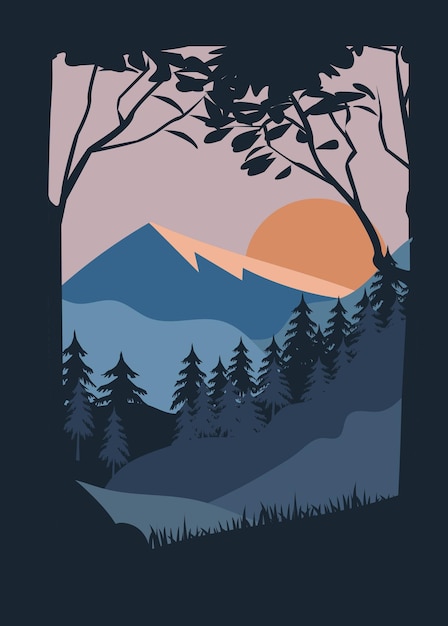 Flat landscape illustration